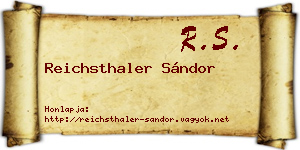 Reichsthaler Sándor névjegykártya